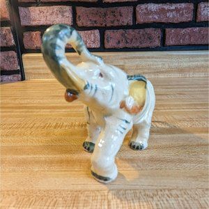 Vintage Elephant Planter With Handle Antique‎ Stamped Made In Japan